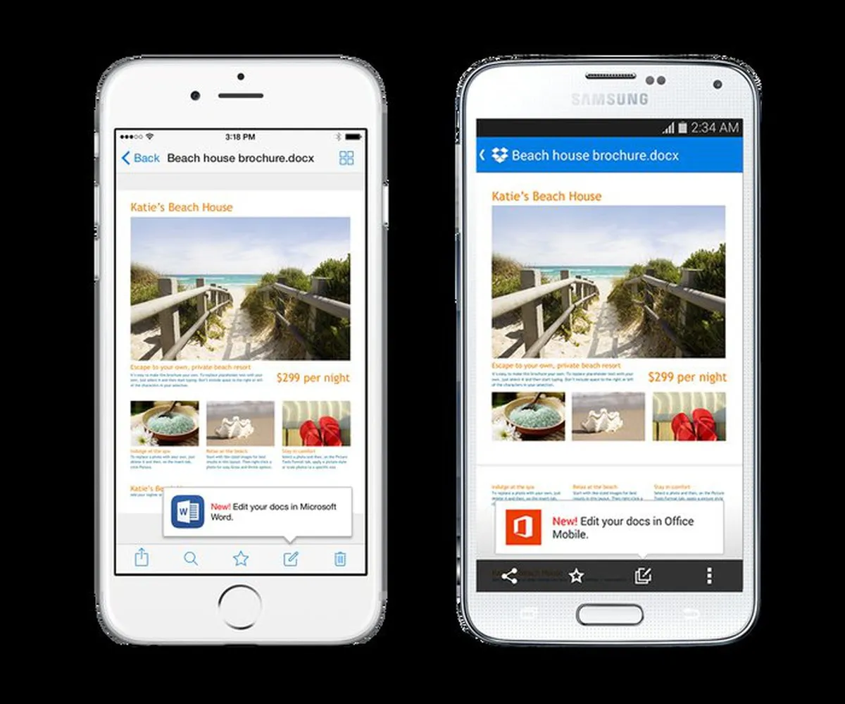 Dropbox cho iOS và Android "mọc thêm cánh" nhờ tích hợp săn Microsoft Office