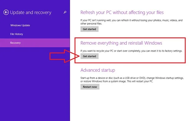 Tính năng Refresh và Reset trên Windows 8.1 - Phần 2