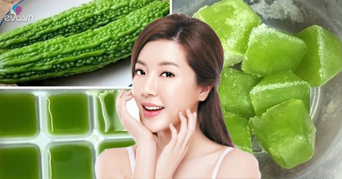 Xay mướp đắng rồi ép lấy làm đá viên, thần dược nâng tông da-trị mụn siêu cấp