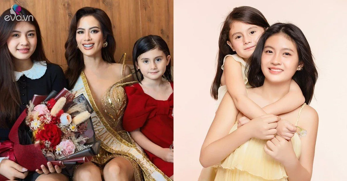 2 con gái khác cha của Như Vân hưởng gen mẹ Hoa hậu: Con gái đầu chân dài, bé út lai Tây xinh như búp bê