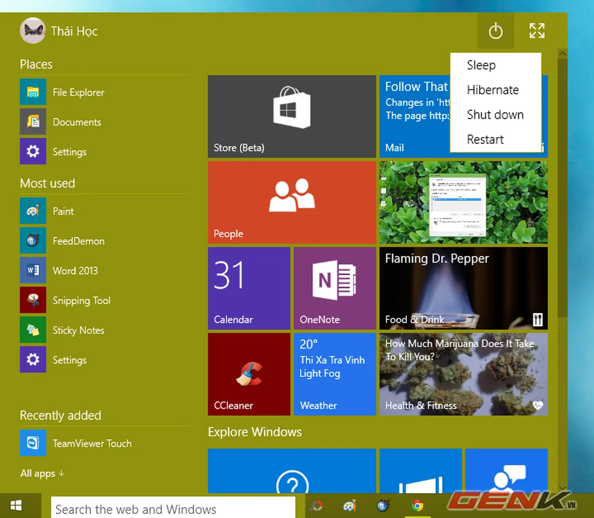 Thủ thuật và tính năng ẩn trong Windows 10 Build 9926 (Phần 6)
