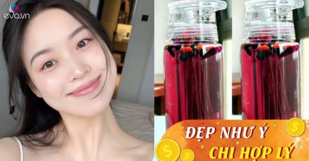 Bỏ uống trà sữa, cô gái học mẹ uống loại nước đỏ ngầu giúp tái sinh làn da "cú đêm" căng mịn như đi spa mỗi ngày