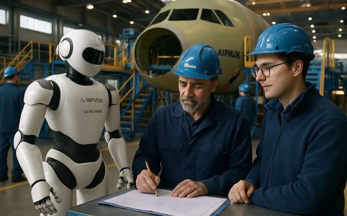 Airbus bắt tay kỳ lân công nghệ Trung Quốc đưa robot hình nhân thay pin tự động vào dây chuyền sản xuất máy bay
