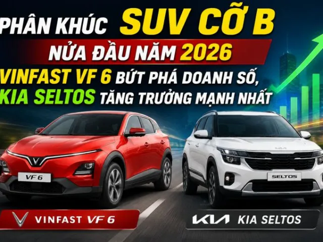 Phân khúc SUV cỡ B nửa đầu năm 2026: VinFast VF 6 bứt phá doanh số, Kia Seltos tăng trưởng mạnh nhất