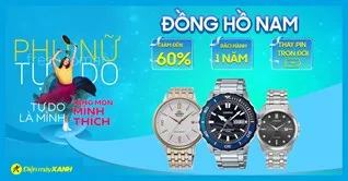 Đồng hồ thời trang nam chính hãng SALE SỐC đến 60% tại Điện máy XANH