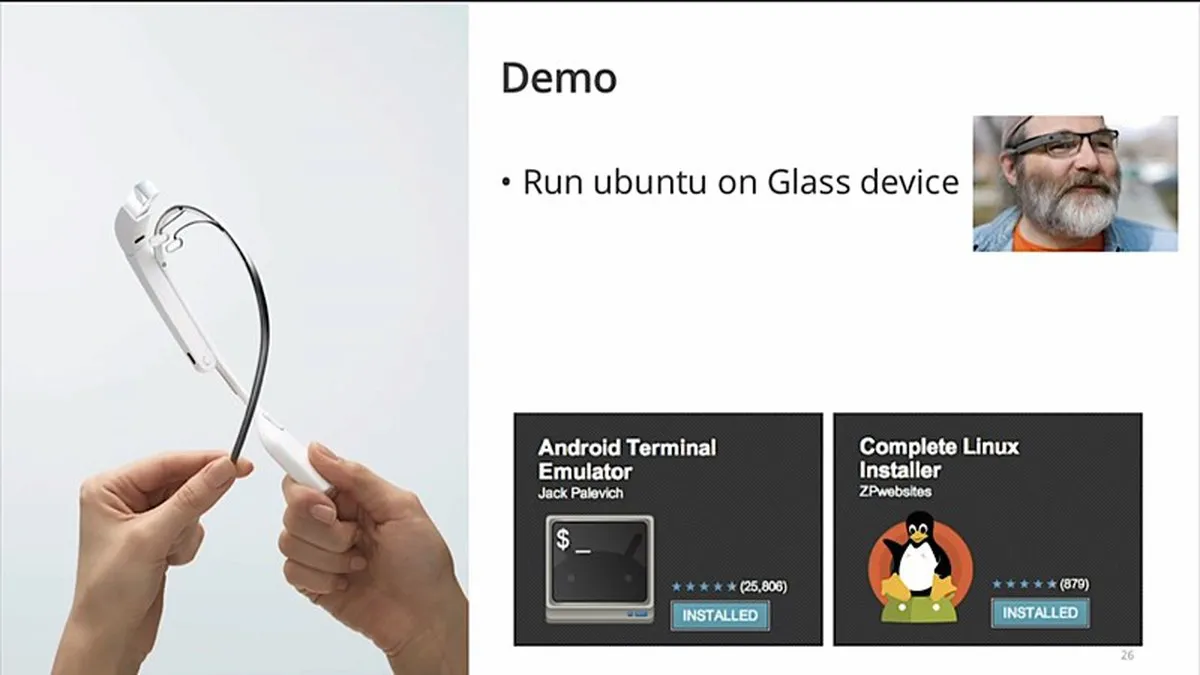 Google Glass được root để chạy Ubuntu