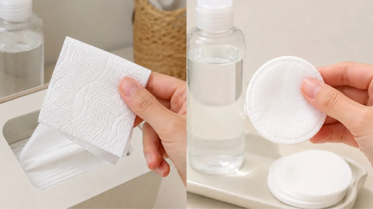 Có nên dùng khăn giấy thay bông tẩy trang trong chăm sóc da?