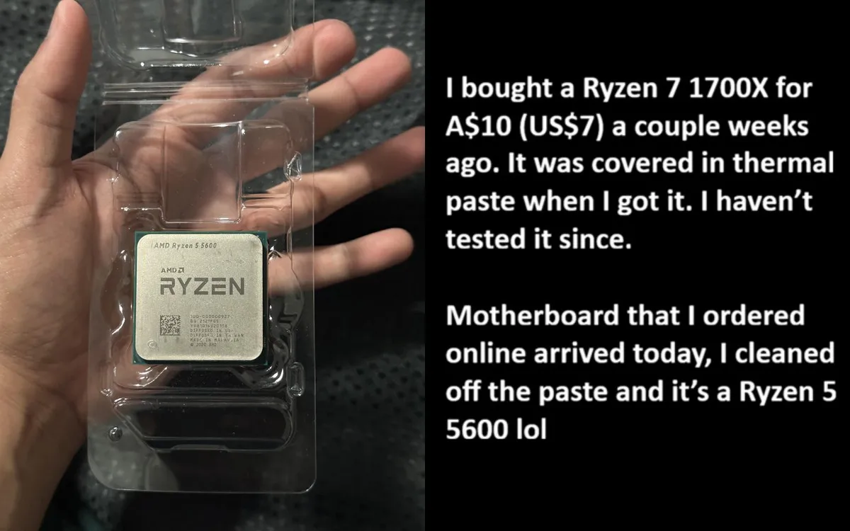 Mua CPU cũ giá 7 USD dính đầy keo, game thủ ngỡ ngàng khi vệ sinh ra "kho báu" Ryzen 5 5600